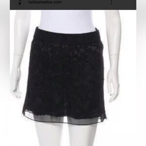 Diane Von Furstenberg Zarr Black Floral Mesh Lace Mini Skirt, Size: XS | US O